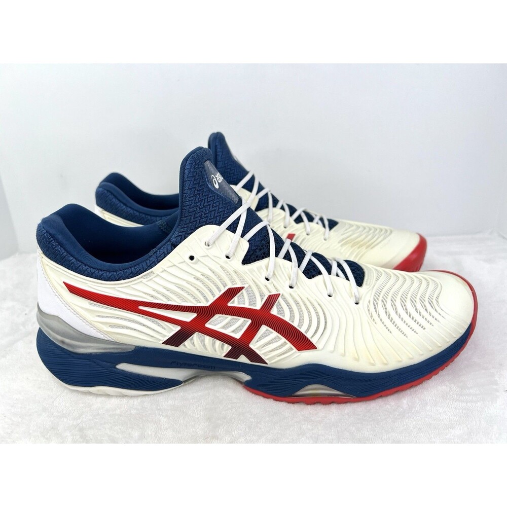 ASICS Court FF 2 Novak White Mako Blue Tennis Shoes Pickleball Mens 12.5